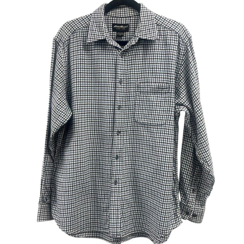 Eddie Bauer Men’s Size Medium 100% Cotton Button Up Long Sleeve Plaid Shirt